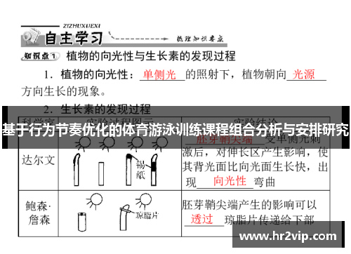基于行为节奏优化的体育游泳训练课程组合分析与安排研究